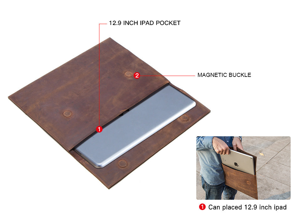 Leather Folio Case with Magnetic Closure for 12.9-inch iPad Pro