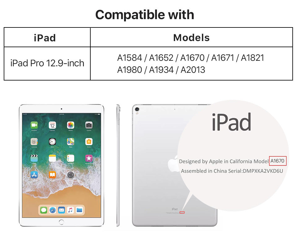 Leather Folio Case with Magnetic Closure for 12.9-inch iPad Pro