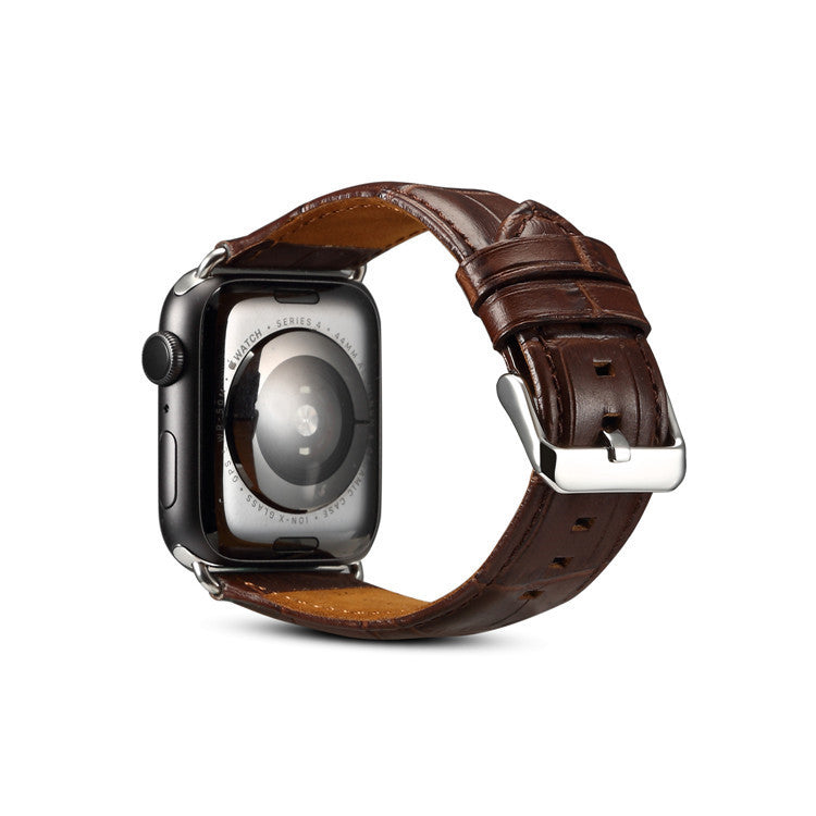 Alligator-Embossed Genuine Leather Apple Watch Band