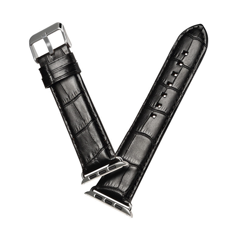 Alligator-Embossed Genuine Leather Apple Watch Band