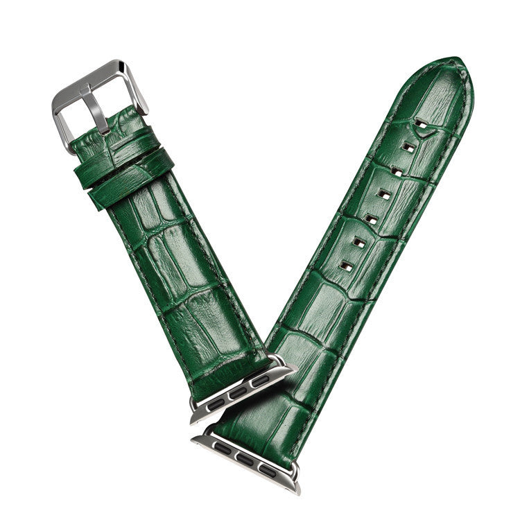 Alligator-Embossed Genuine Leather Apple Watch Band