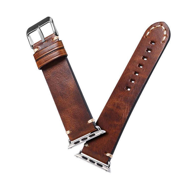 Vintage Oil-Waxed Genuine Leather Apple Watch Band