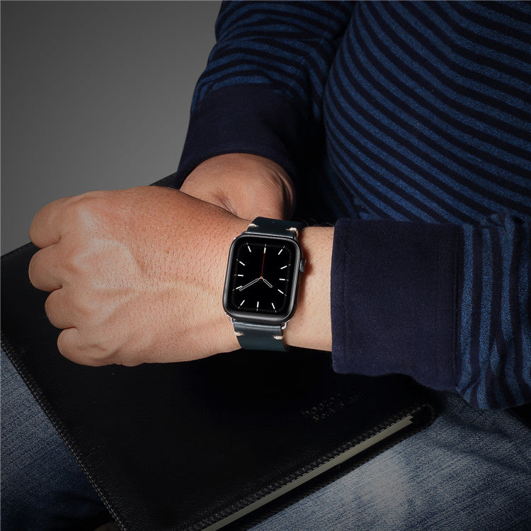 Vintage Oil-Waxed Genuine Leather Apple Watch Band