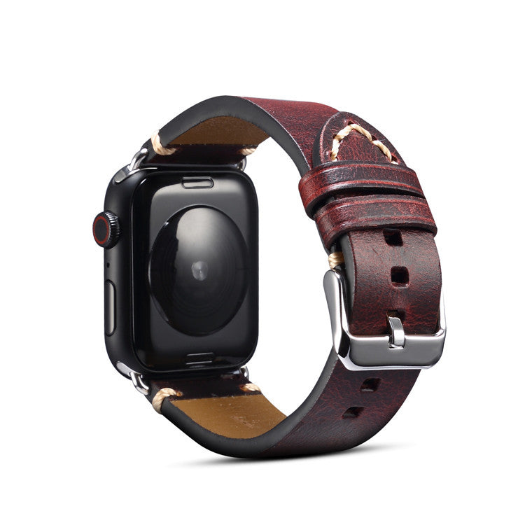 Vintage Oil-Waxed Genuine Leather Apple Watch Band
