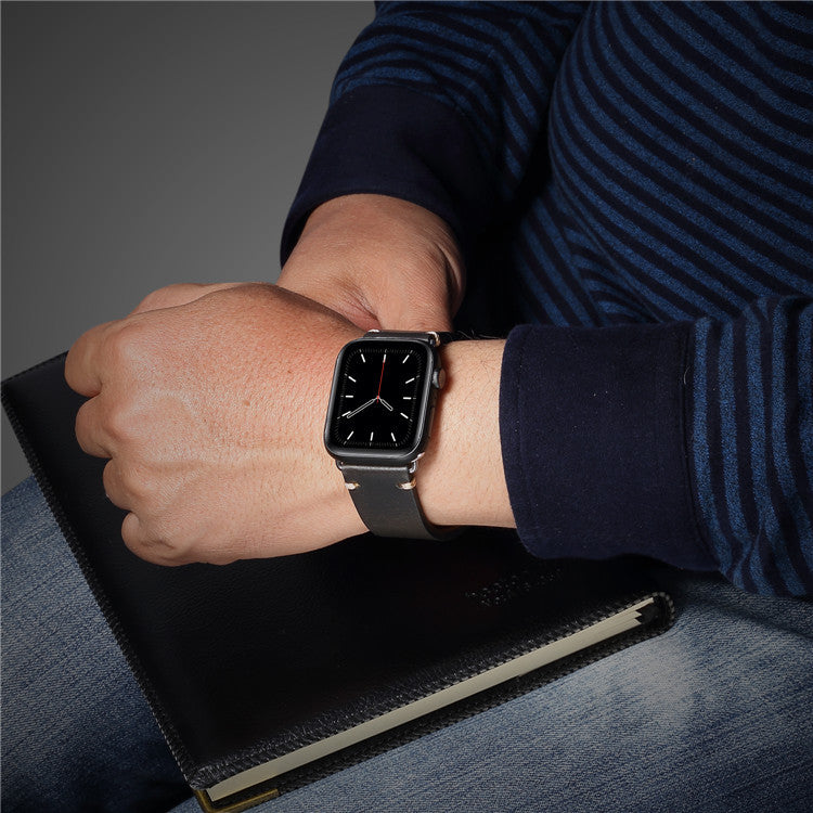 Vintage Oil-Waxed Genuine Leather Apple Watch Band