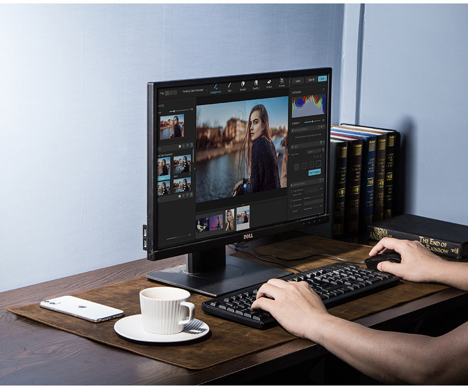 Oversized Retro Leather Desk Mat & Mouse Pad with Non-Slip Base