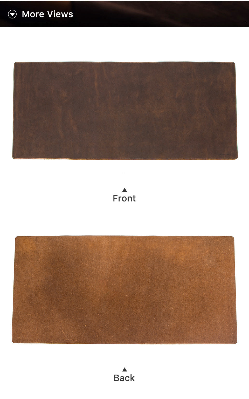 Oversized Retro Leather Desk Mat & Mouse Pad with Non-Slip Base