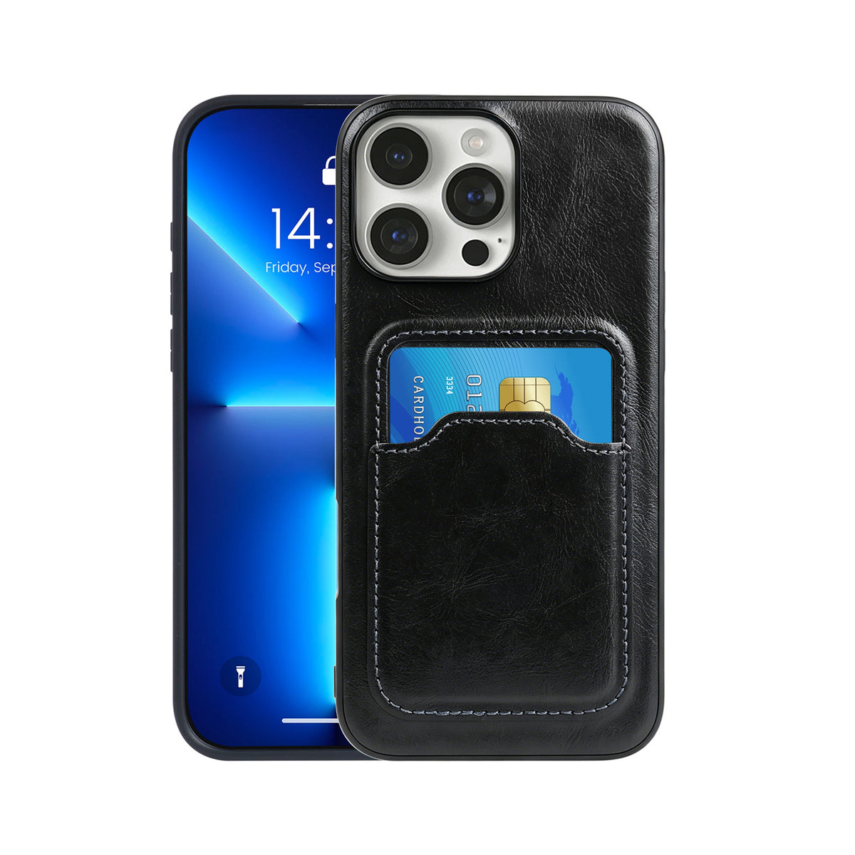 Retro PU Leather Card Holder Case for iPhone 11-17 Series