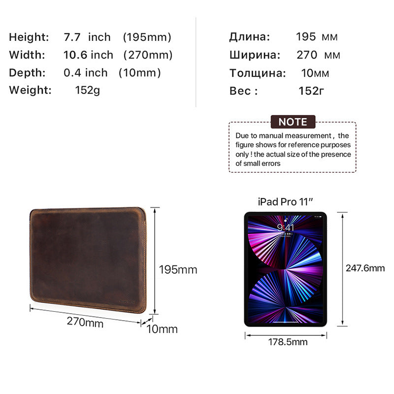 Horizontal Leather Sleeve for 10.5-inch / 11-inch iPad Pro