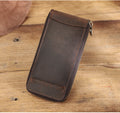 Vintage Crazy Horse Leather Zipper Travel Case for One Watch