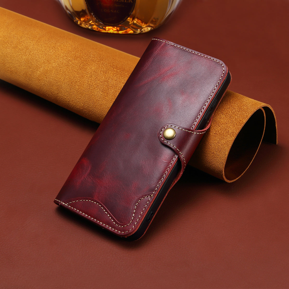 Cowhide Leather Wallet Case for Samsung Galaxy S24, S25 & S26