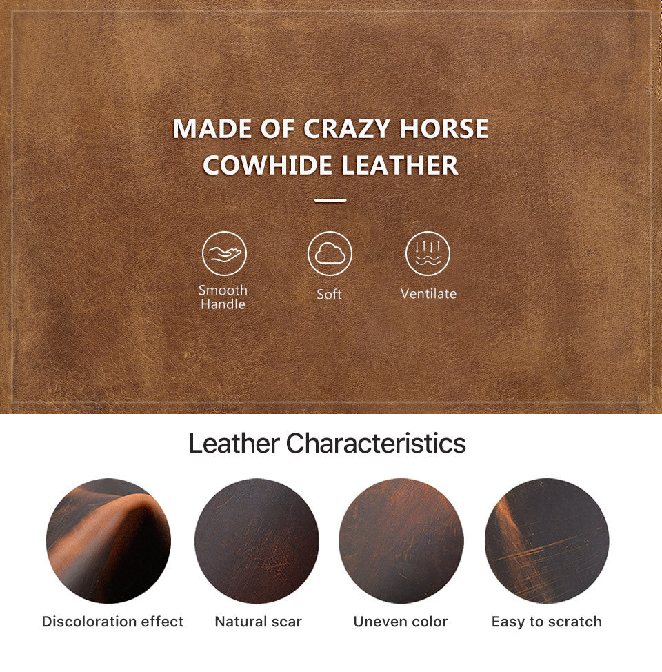 Genuine Cowhide Leather Sleeve for 14-inch MacBook Pro