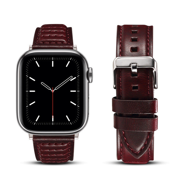 Genuine Cowhide Leather Apple Watch Band H01