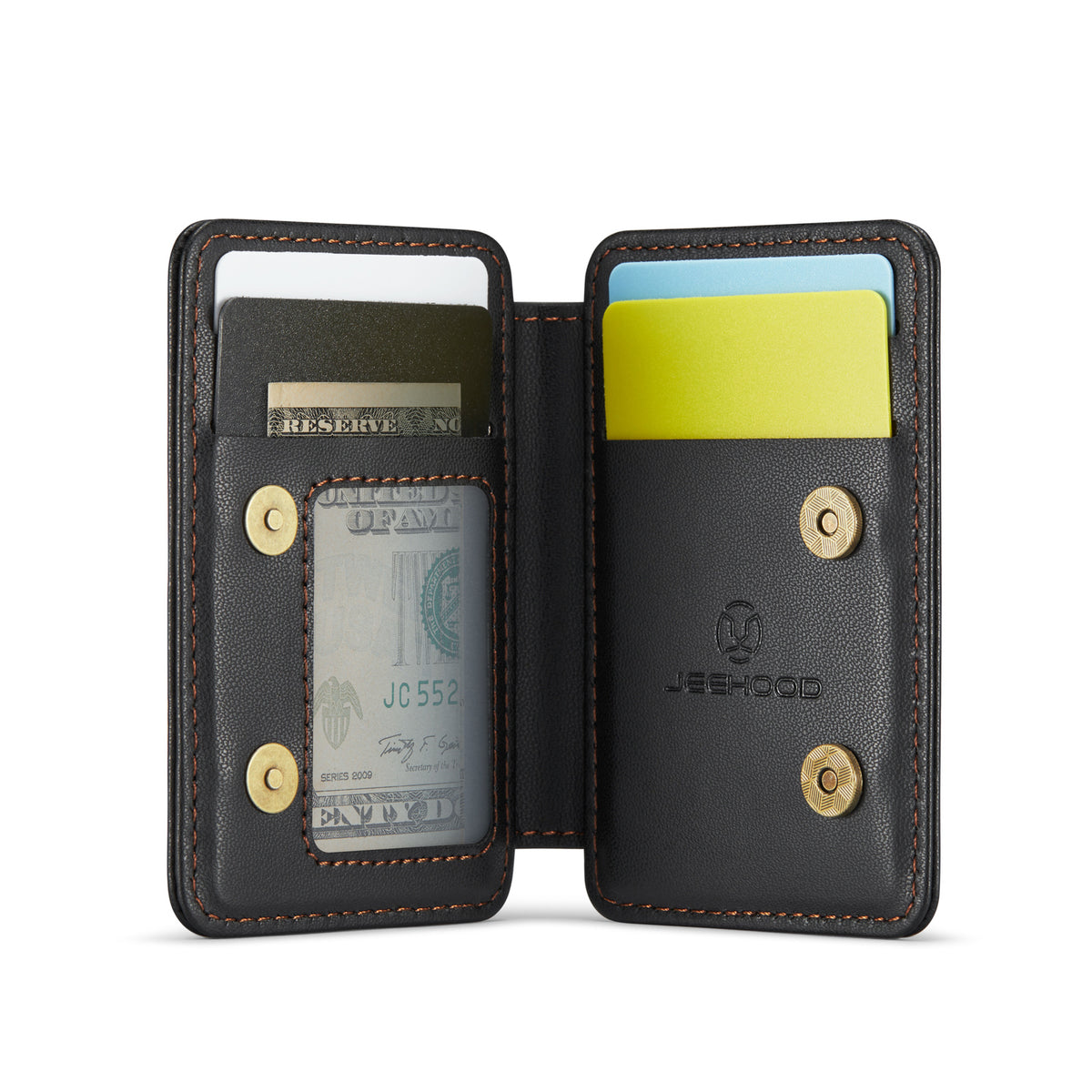 Universal RFID-Blocking MagSafe PU Leather Card Holder for iPhone & Android