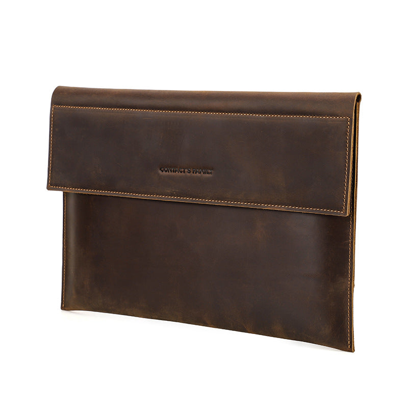 Leather Laptop Sleeve with Magnetic Closure for 13.3–14-inch MacBook