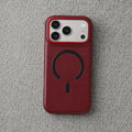 Solid-Color PU Leather MagSafe-Compatible Case for iPhone 14–17 Series