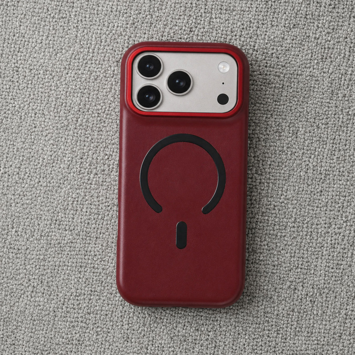 Solid-Color PU Leather MagSafe-Compatible Case for iPhone 14–17 Series