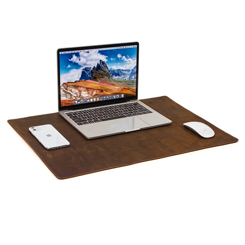 Retro Leather Desk Mat & Mouse Pad with Non-Slip Base – 60 × 40 cm