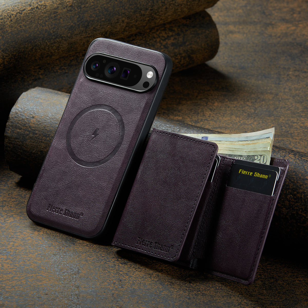 2-in-1 PU Leather Case with Detachable Tri-Fold Wallet for Google Pixel 7–11 Series