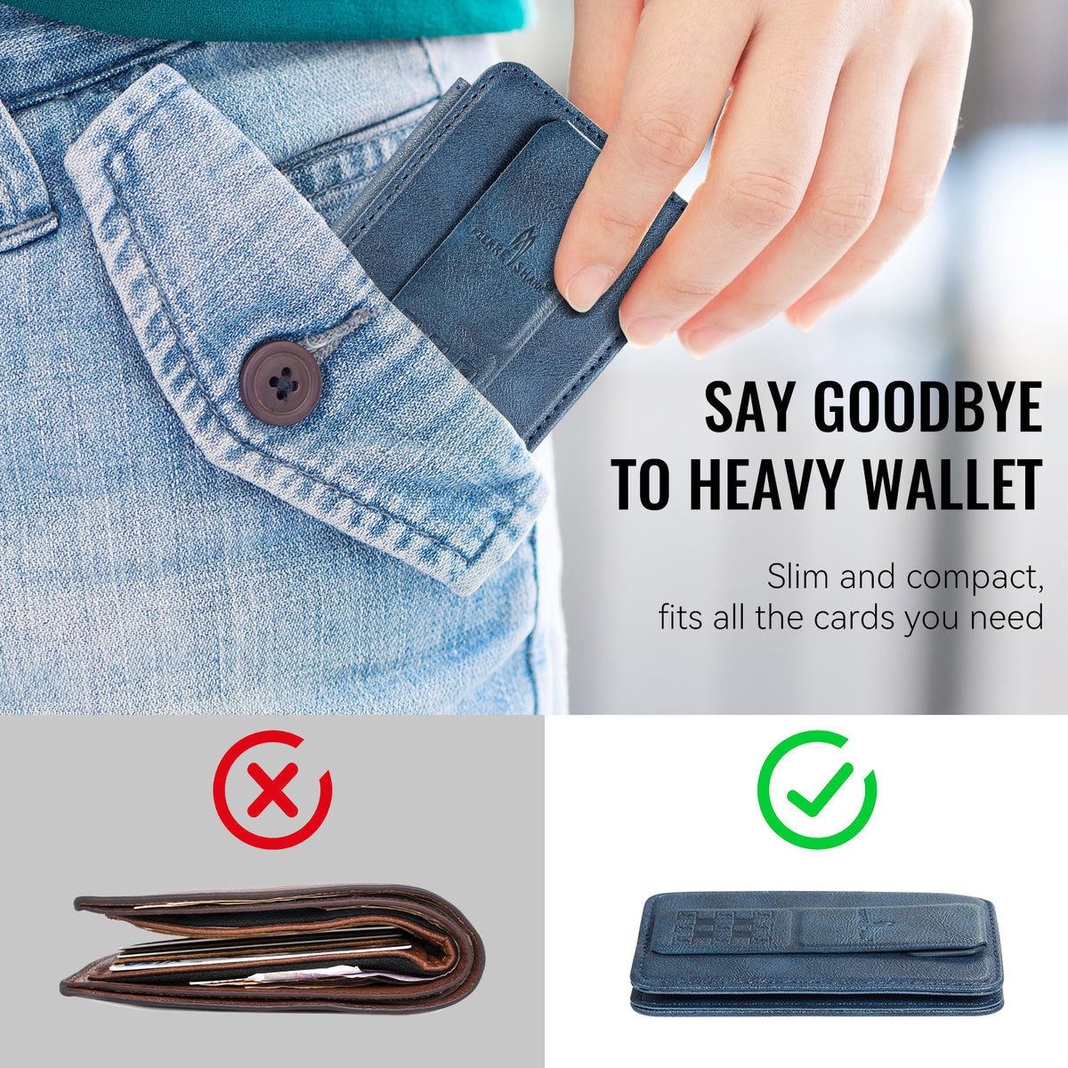 Ultra-Slim MagSafe-Compatible Magnetic Card Holder with Optional Stand