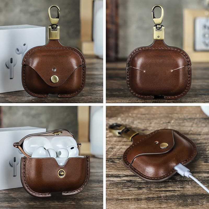 Portable Leather Case with Clip for AirPods Pro 3