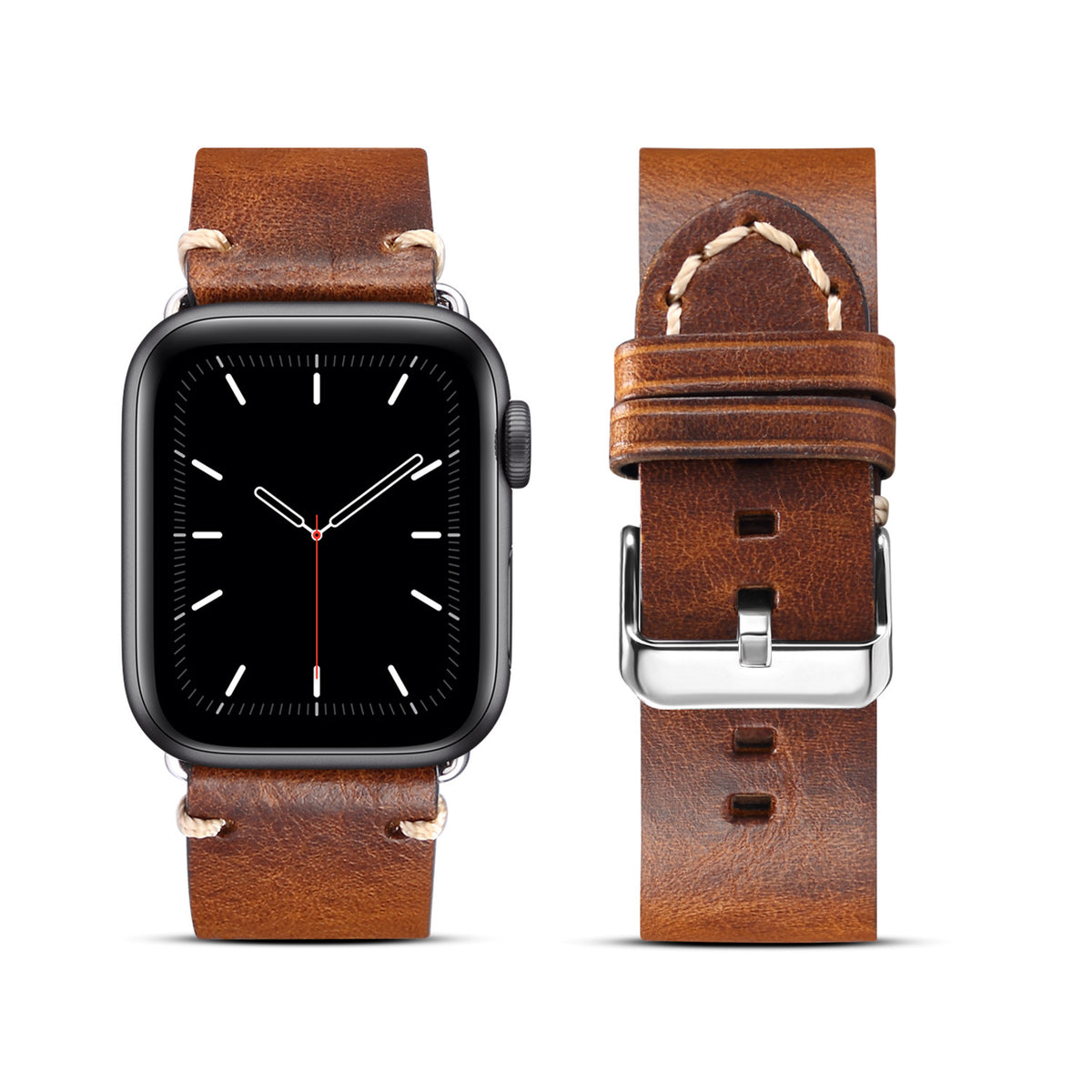 Vintage Oil-Waxed Genuine Leather Apple Watch Band