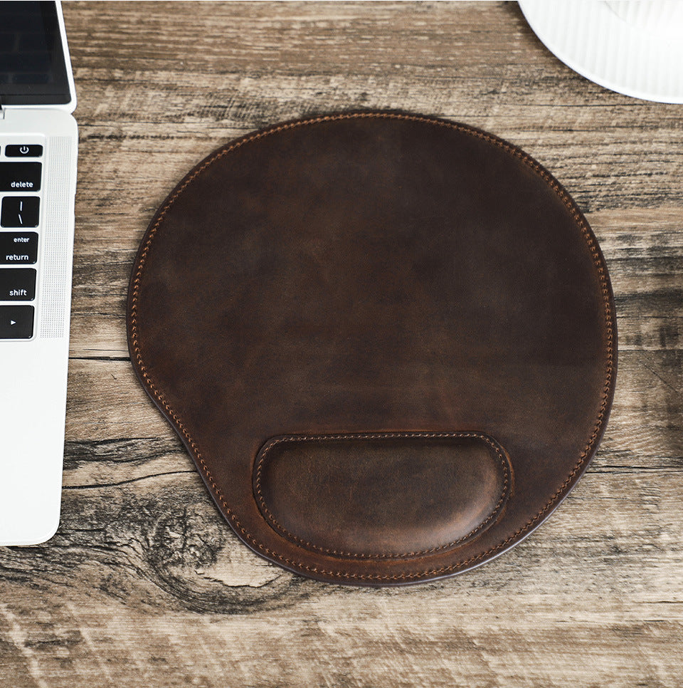 Mini Curved Leather Mouse Pad with Wrist Support