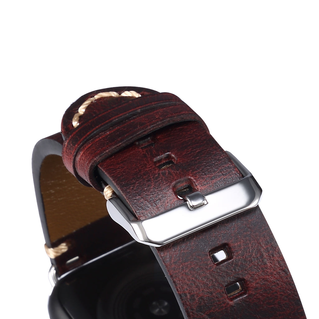Vintage Oil-Waxed Genuine Leather Apple Watch Band