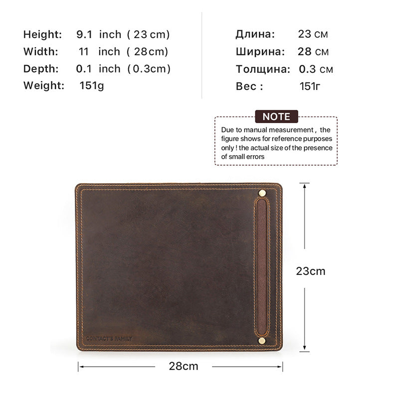 Compact Square Leather Mouse Pad with Pen Holder