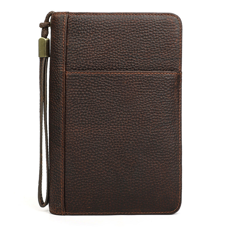 Genuine Leather Zipper Travel Cigar Case with Wrist Strap – Holds 5 Cigars