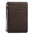 Genuine Leather Zipper Travel Cigar Case with Wrist Strap – Holds 5 Cigars