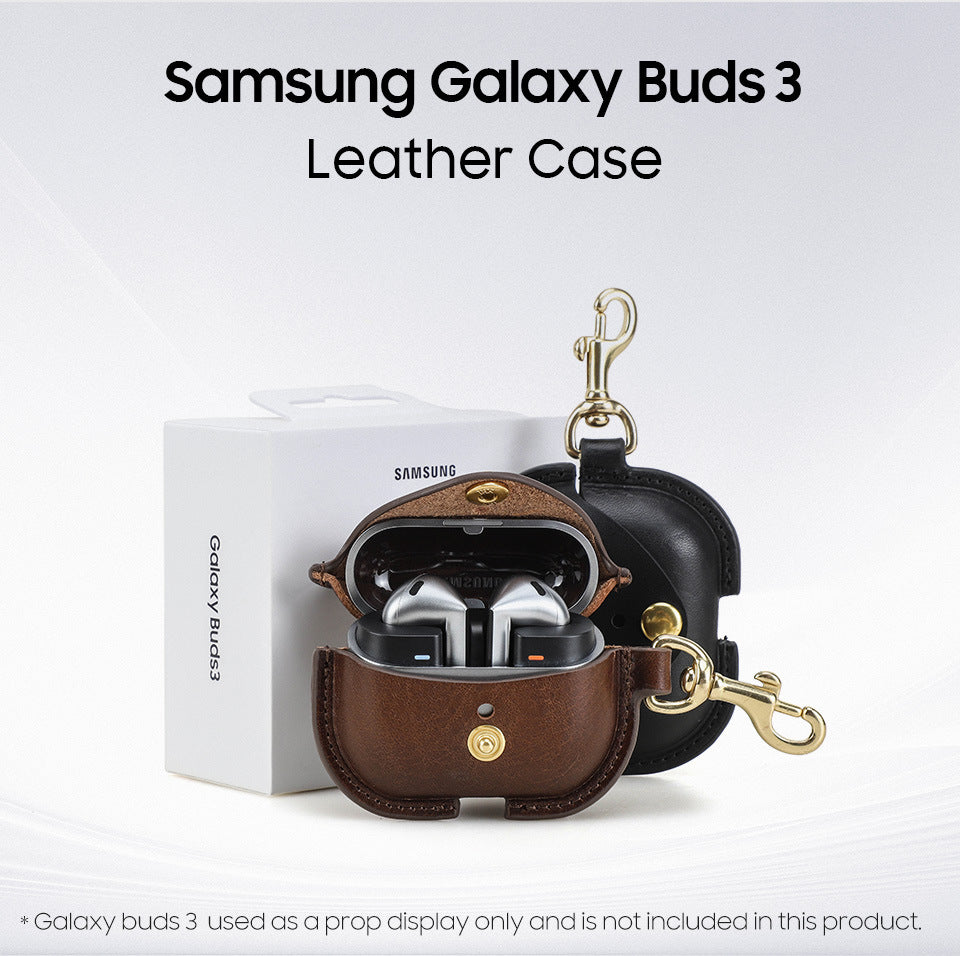 Premium Leather Protective Case for Samsung Galaxy Buds3