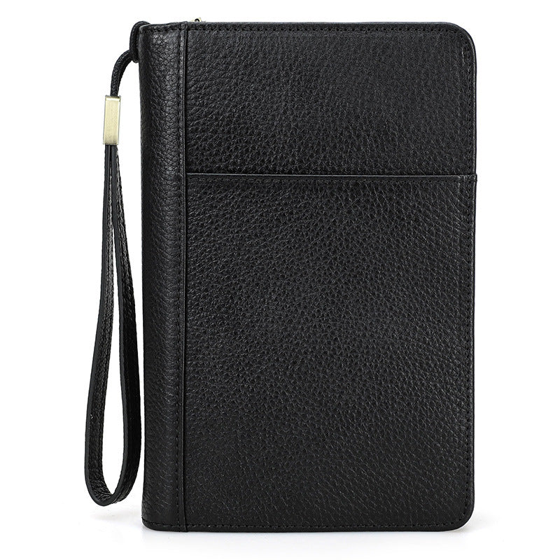 Genuine Leather Zipper Travel Cigar Case with Wrist Strap – Holds 5 Cigars