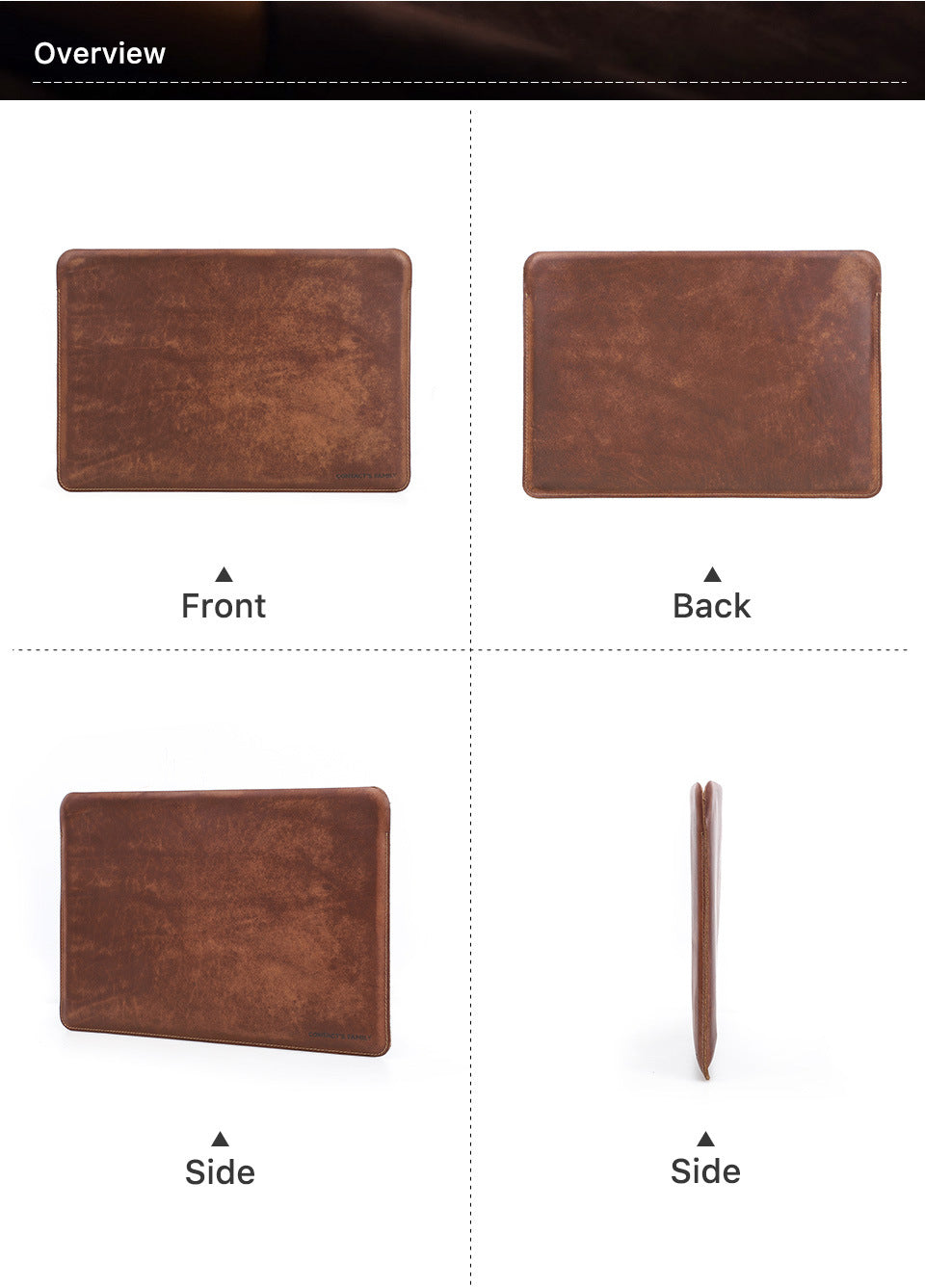 Minimalist Leather Sleeve for 13.6-inch MacBook Air