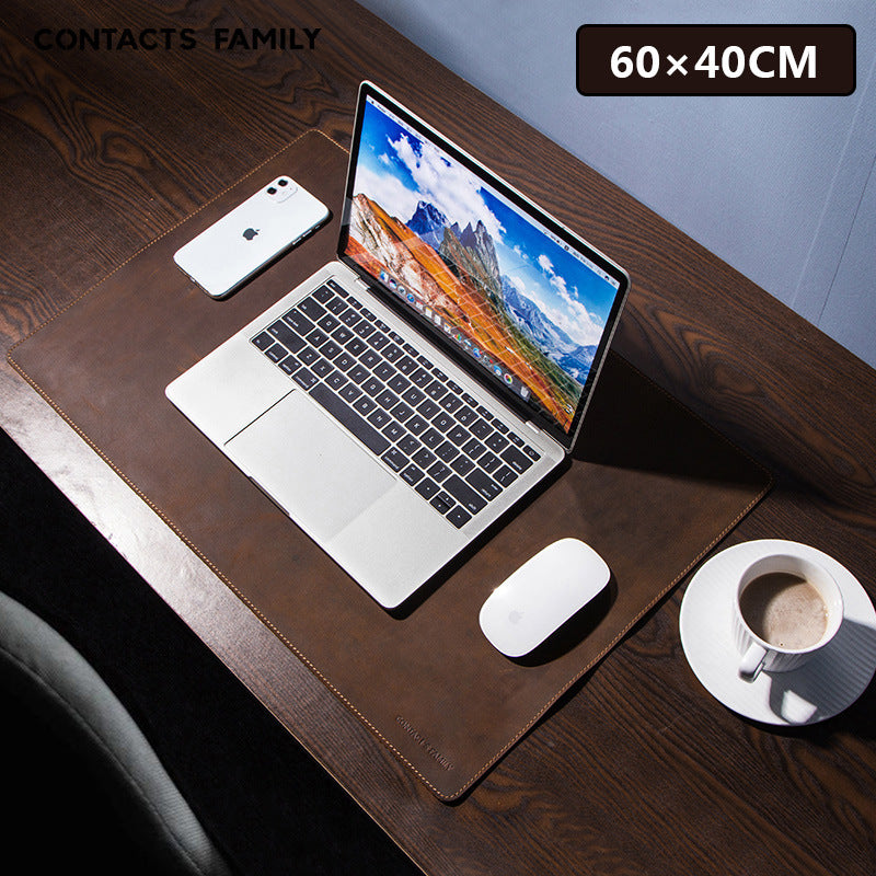 Retro Leather Desk Mat & Mouse Pad with Non-Slip Base – 60 × 40 cm