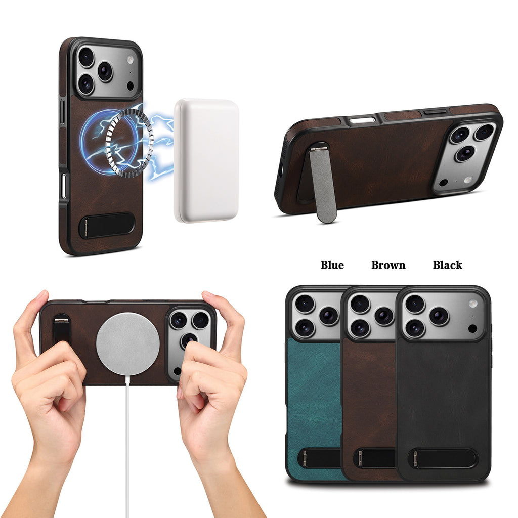 Soft-Touch MagSafe-Compatible Case with Stand for iPhone 17 Pro / 18 Pro Max