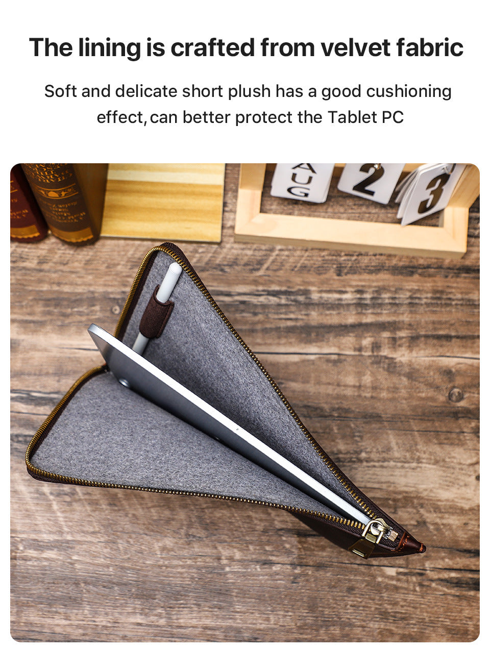 Retro Zippered Tablet Sleeve with Handle for 11-inch iPad Pro