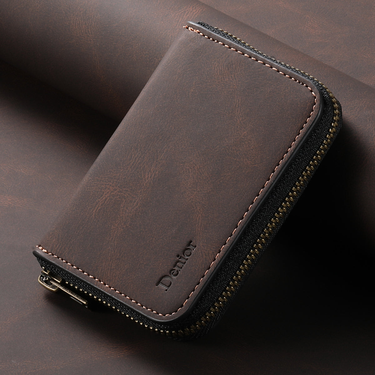 MagSafe-Compatible Multi-Card Zipper Wallet Stand for iPhone & Android