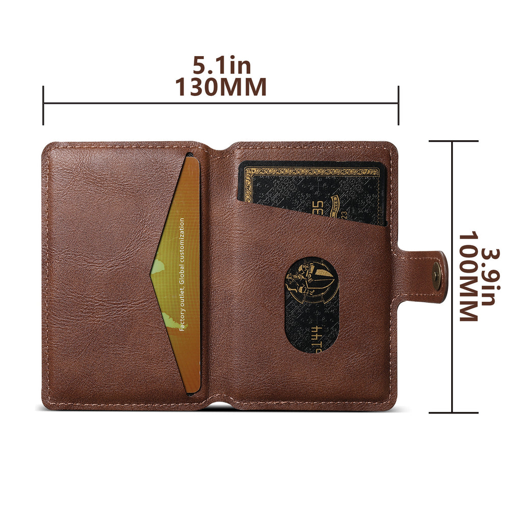 Universal MagSafe-Compatible PU Leather Card Holder for iPhone & Android Phones