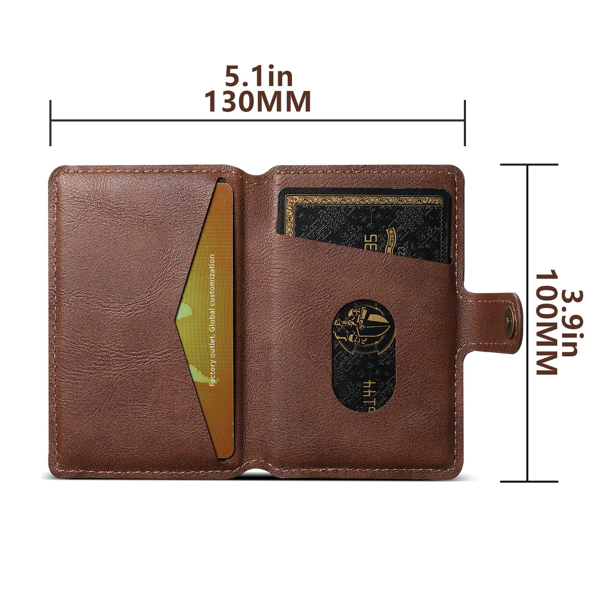 Universal MagSafe-Compatible PU Leather Card Holder for iPhone & Android Phones