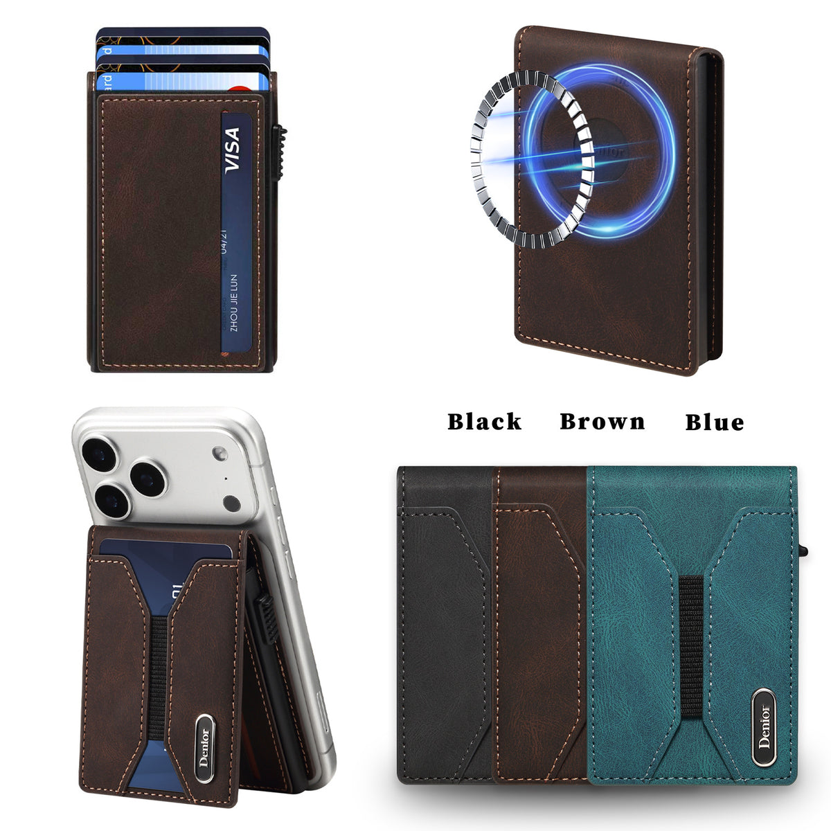 PU Leather MagSafe Wallet Case with Large Card Storage