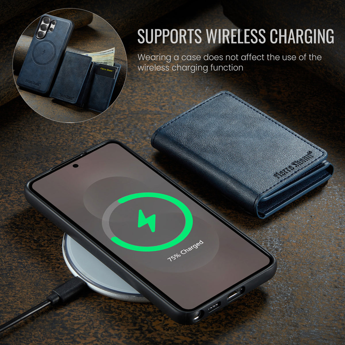2-in-1 MagSafe-Compatible Case with Tri-Fold Wallet Stand for Samsung Galaxy S22–S26 Series