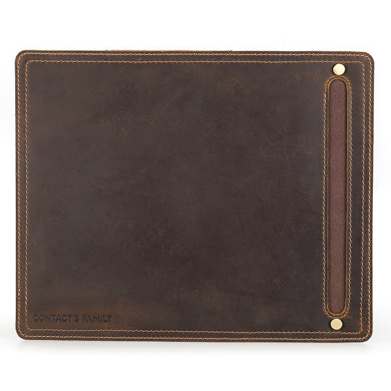 Compact Square Leather Mouse Pad with Pen Holder