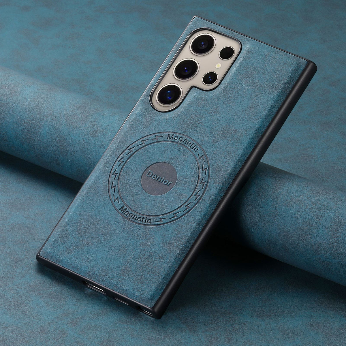 Retro Faux Leather Magnetic Charging Case for Samsung Galaxy S23 S24 S25 / S26 Ultra
