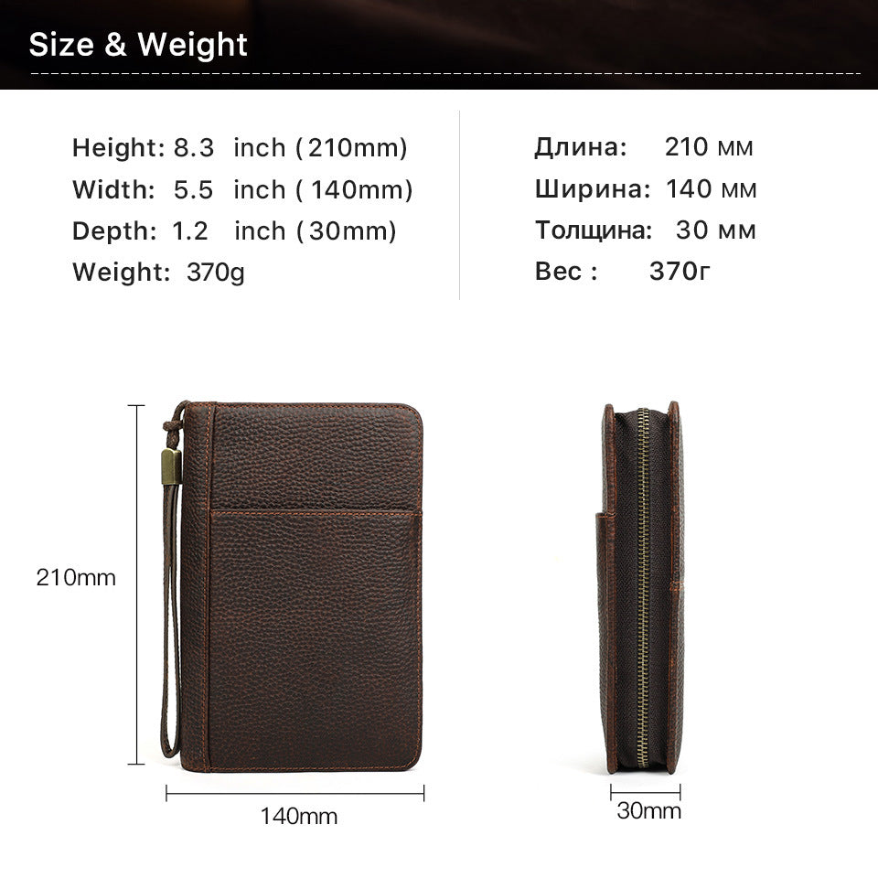 Genuine Leather Zipper Travel Cigar Case with Wrist Strap – Holds 5 Cigars