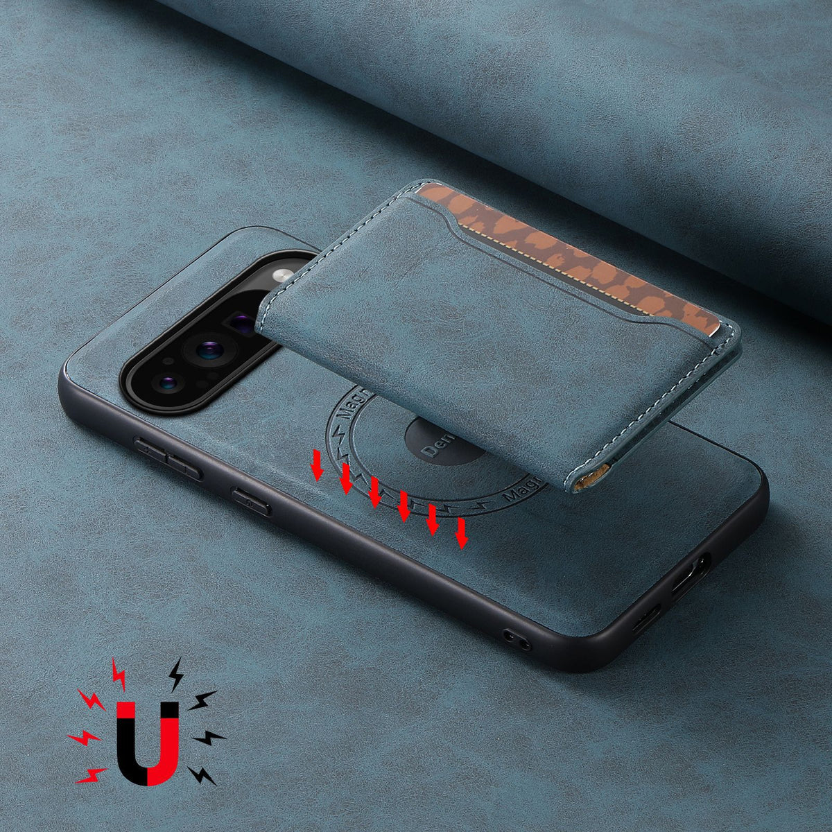 2-in-1 Detachable Magnetic Card Holder Stand Case for Google Pixel 6–10 Series