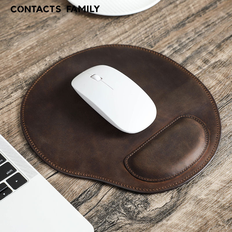 Mini Curved Leather Mouse Pad with Wrist Support