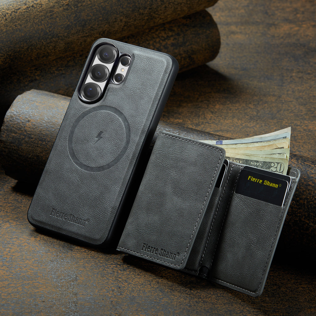2-in-1 MagSafe-Compatible Case with Tri-Fold Wallet Stand for Samsung Galaxy S22–S26 Series