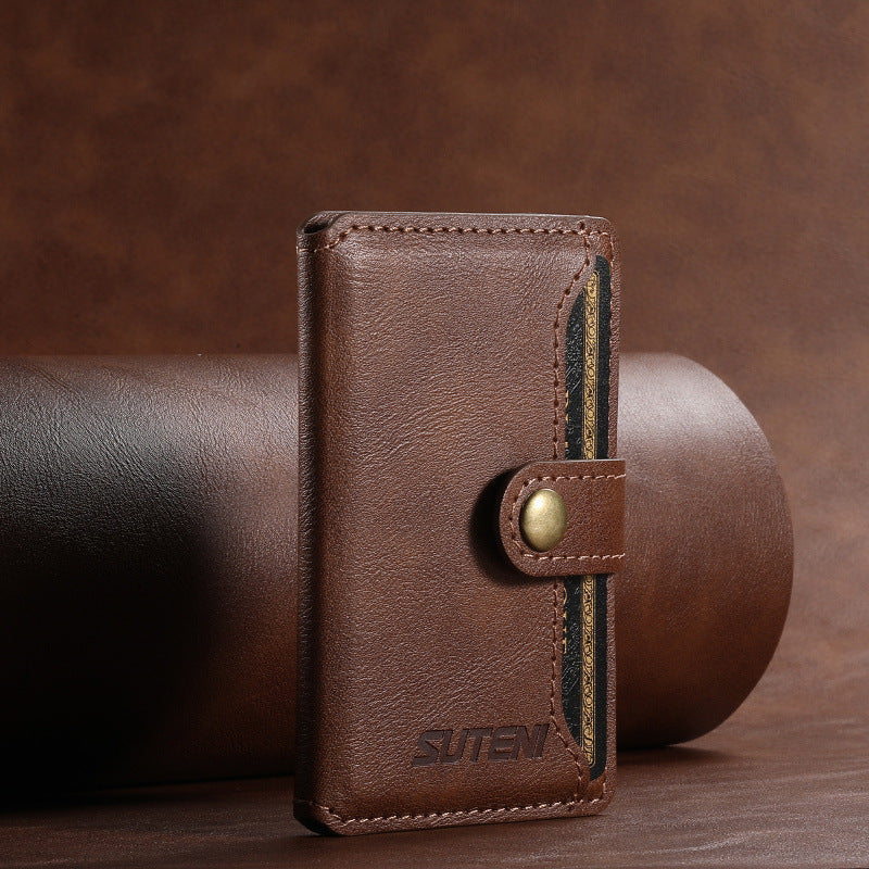 Universal MagSafe-Compatible PU Leather Card Holder for iPhone & Android Phones