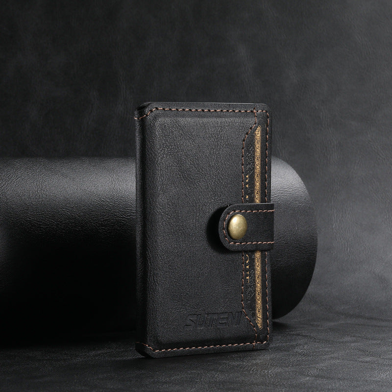 Universal MagSafe-Compatible PU Leather Card Holder for iPhone & Android Phones